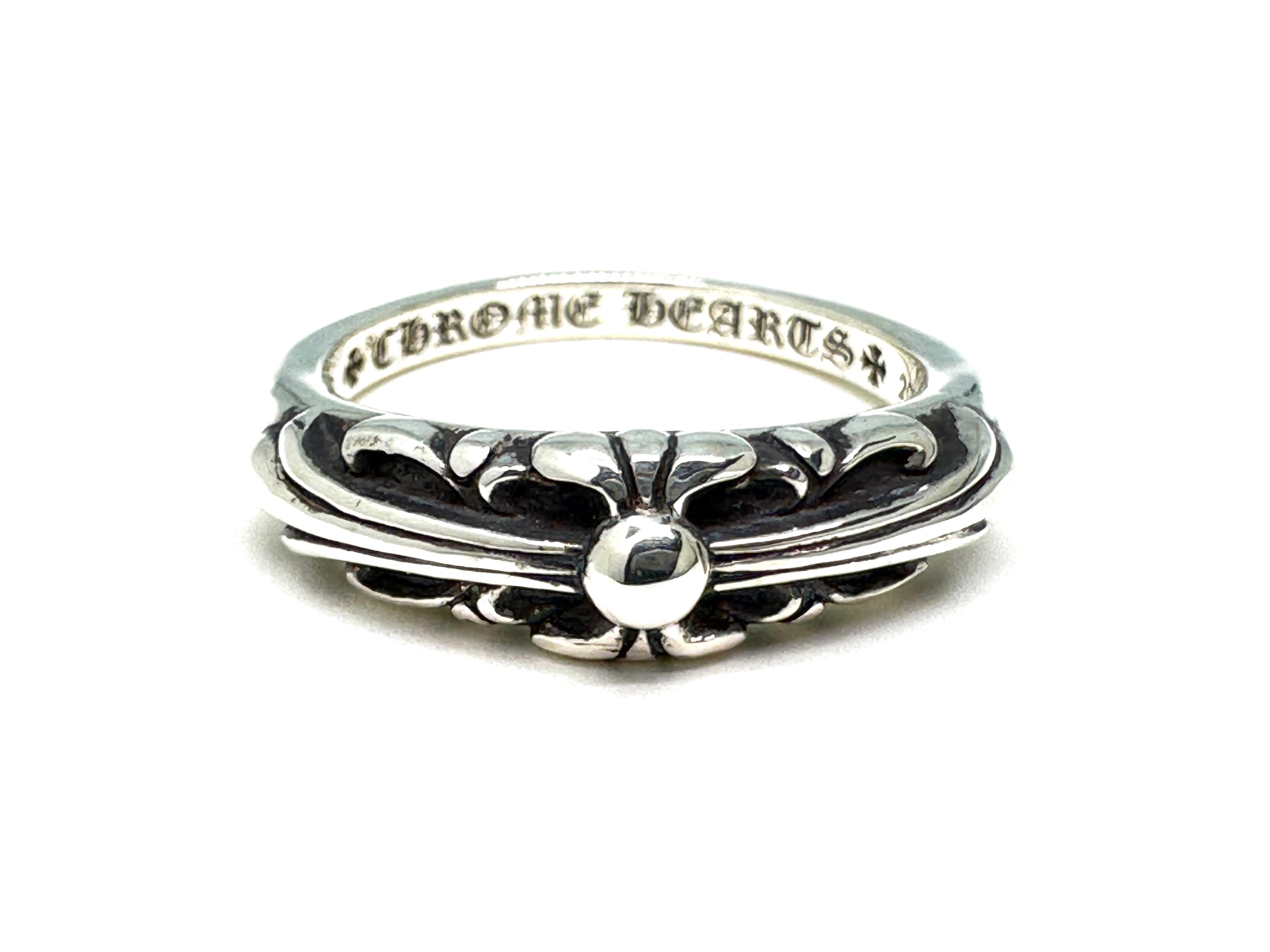 Chrome Hearts Baby Classic Ring W / Floral Cross "Silver"