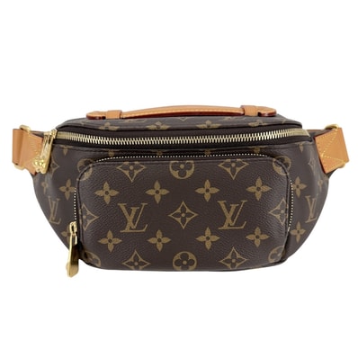 LOUIS VUITTON ルイヴィトン ボディバッグ ラッシュ・バムバッグ ウエストポーチ ショルダーバッグ 斜め掛け M14019 モノグラムキャンバス ブラウン 茶 ゴールド金具 メンズ 美品【中古品】
