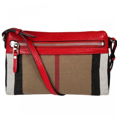 BURBERRY バーバリー ショルダーバッグ キャンバス レザー マルチカラー シルバー金具 レディース【中古品】