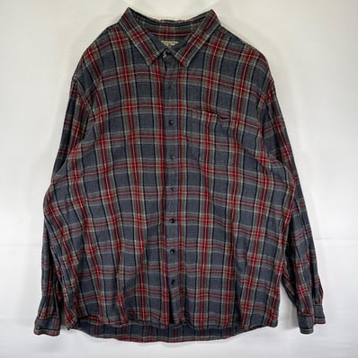 古着 エルエルビーン L.L.Bean 長袖シャツ 大きいサイズ アウトドア ネルシャツ ボタンダウン XXL-T グレー系 チェック メンズ