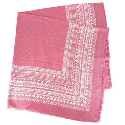 LOUIS VUITTON ルイヴィトン ストール ショールモノグラム 大判 ファッションアイテム M78729 カシミヤ シルク ピンク レディース【中古品】