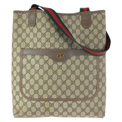 GUCCI グッチ オールドグッチ シェリーライン ベージュ ブラウン ゴールド金具 GGスプリームキャンバス トートバッグ ショルダーバッグ 601895 【中古】