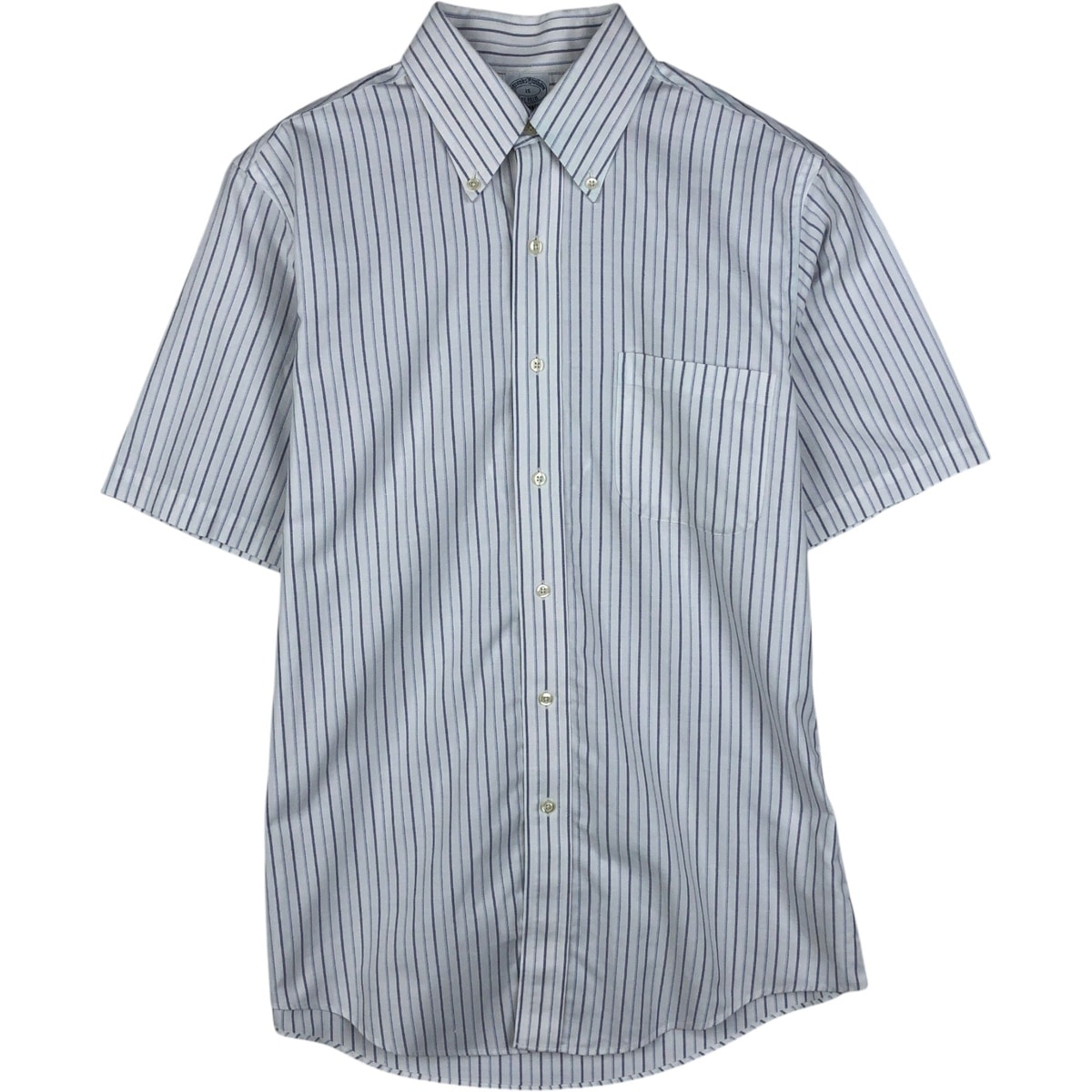 古着 ブルックスブラザーズ Brooks Brothers Est.1818 半袖 ボタンダウン ストライプシャツ メンズM相当/eaa644926