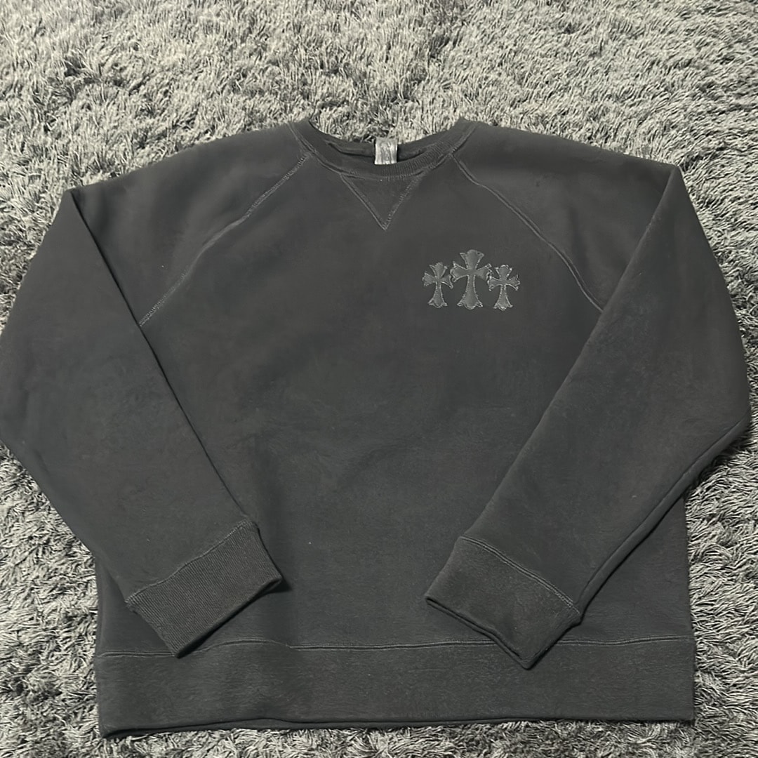 Chrome Hearts Back CH Logo Cemetery Cross Sweatshirt "Black"
