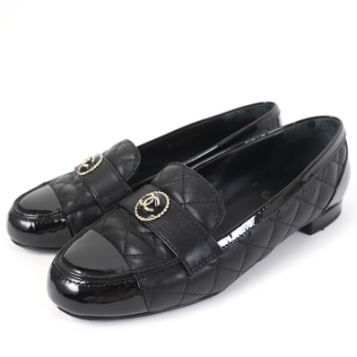 美品 シャネル バレエシューズ ブラック 36.5 23B G45122