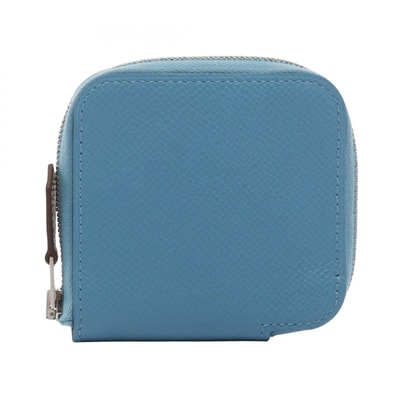 エルメス HERMES アザップ コンパクトミニ シルクイン ブルーノール コインケース 財布 ヴォーエプソン ヴォーエプソン D刻印(2019年製造) レディース ブルー系 【中古】