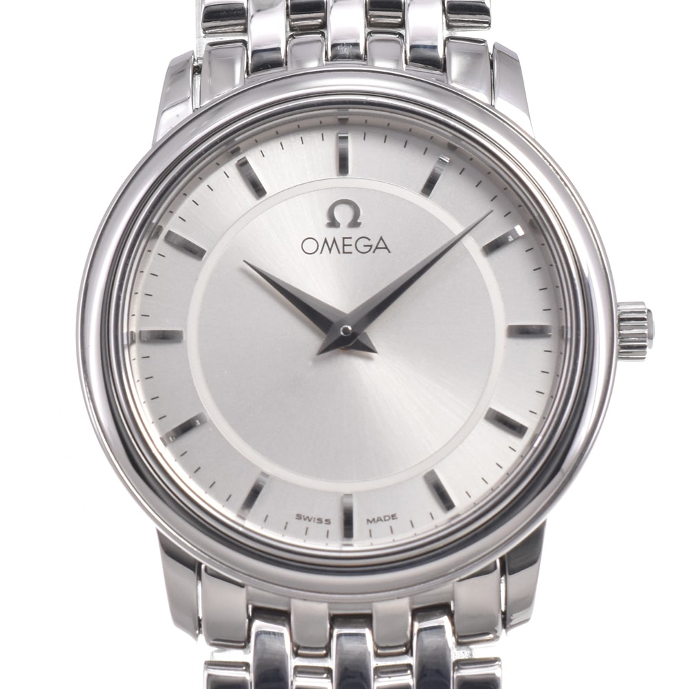オメガ OMEGA 4580.31 デビル プレステージ シルバー クォーツ レディース 美品 腕時計 L#150869