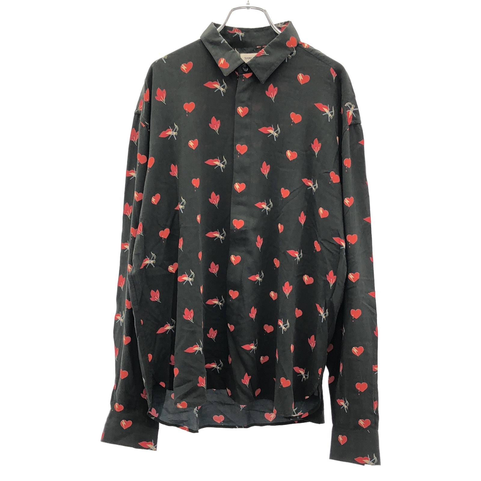 サンローランパリ SAINT LAURENT PARIS シャツ 長袖シャツ 衣料品 トップス メンズ ブラック系 【中古】