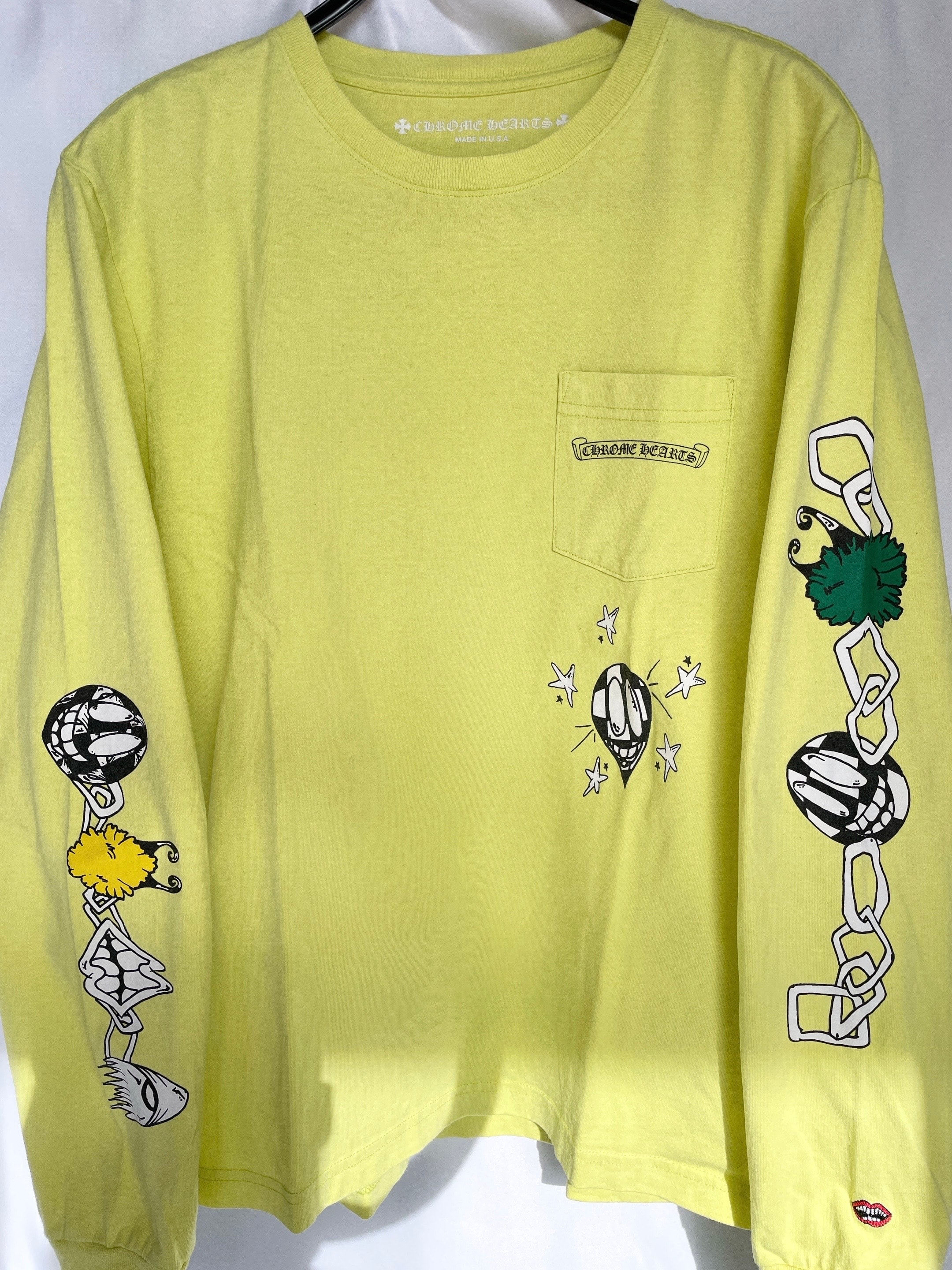 Chrome Hearts PRO CHAIN GAME Cotton Long Sleeve T-Shirt "Yellow"