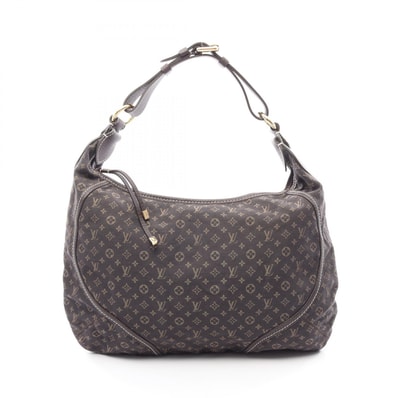ルイ・ヴィトン LOUIS VUITTON マノンMM ショルダーバッグ バッグ キャンバス レザー モノグラム・ミニ・ラン エベヌ レディース ブラウン系 M95619 【中古】