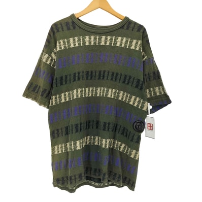 90S USA製 ボックスロゴ ボーダークルーネックTシャツ【1143244393831】
