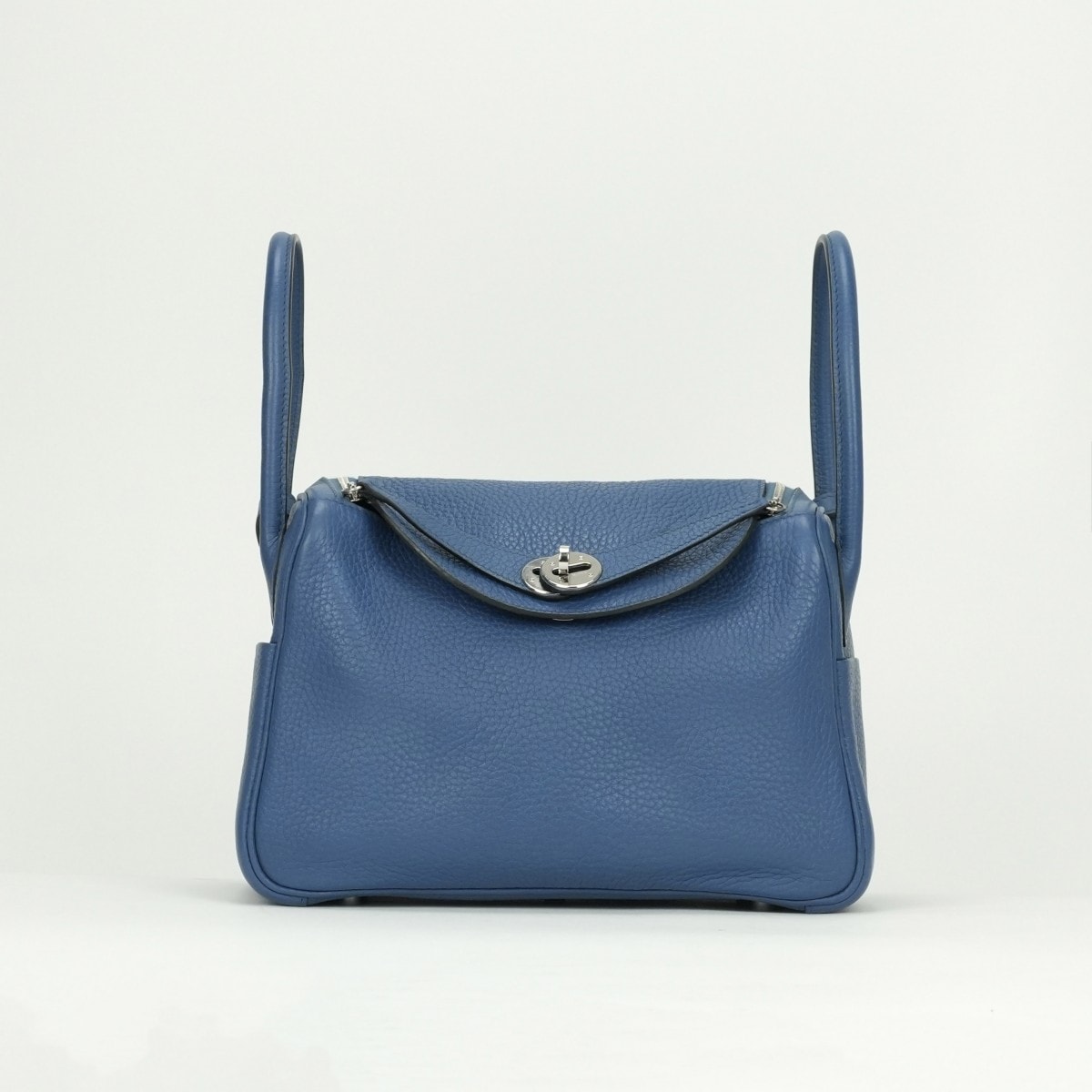 エルメス HERMES リンディ26 リンディ 26 ヴェルソ バッグ トートバッグ ショルダーバッグ トリヨンクレマンス ブルーアガット Blueagate グリムエット Grismouette ブルー Blue グレー gray 青