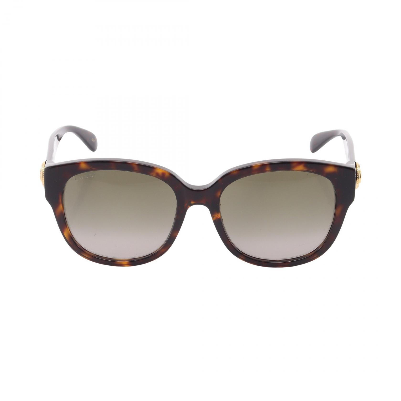 グッチ GUCCI ダブルG サングラス 衣料品 プラスチック / GP レディース ブラウン系 / ゴールド系 【中古】