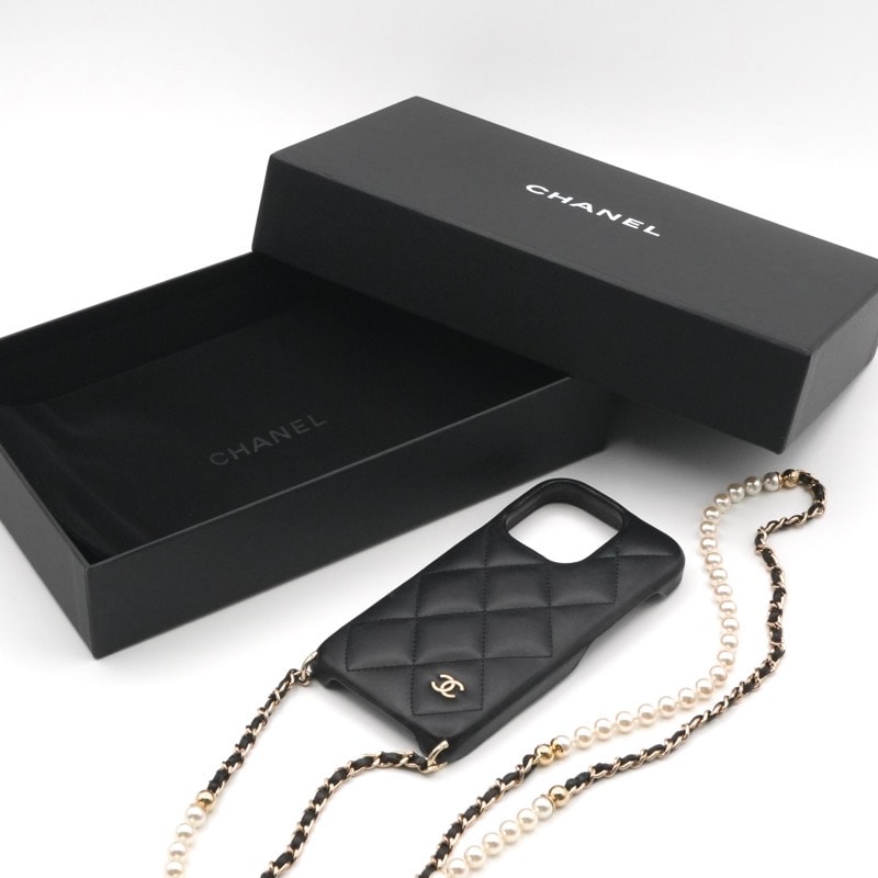 シャネル CHANEL 携帯・スマホアクセサリー ブラック ゴールド ココ