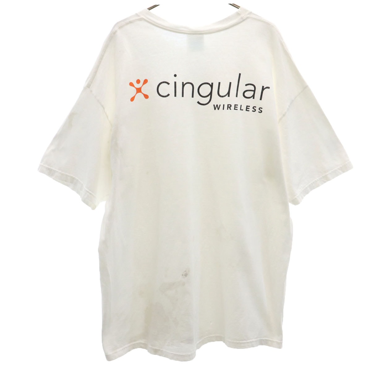 Hanes ヘインズ 90s オールド Cingular WIRELESS 半袖 Tシャツ XL ホワイト 企業モノロゴ