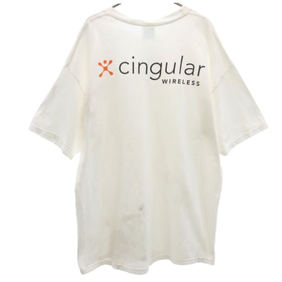 Hanes ヘインズ 90s オールド Cingular WIRELESS 半袖 Tシャツ XL ホワイト 企業モノロゴ