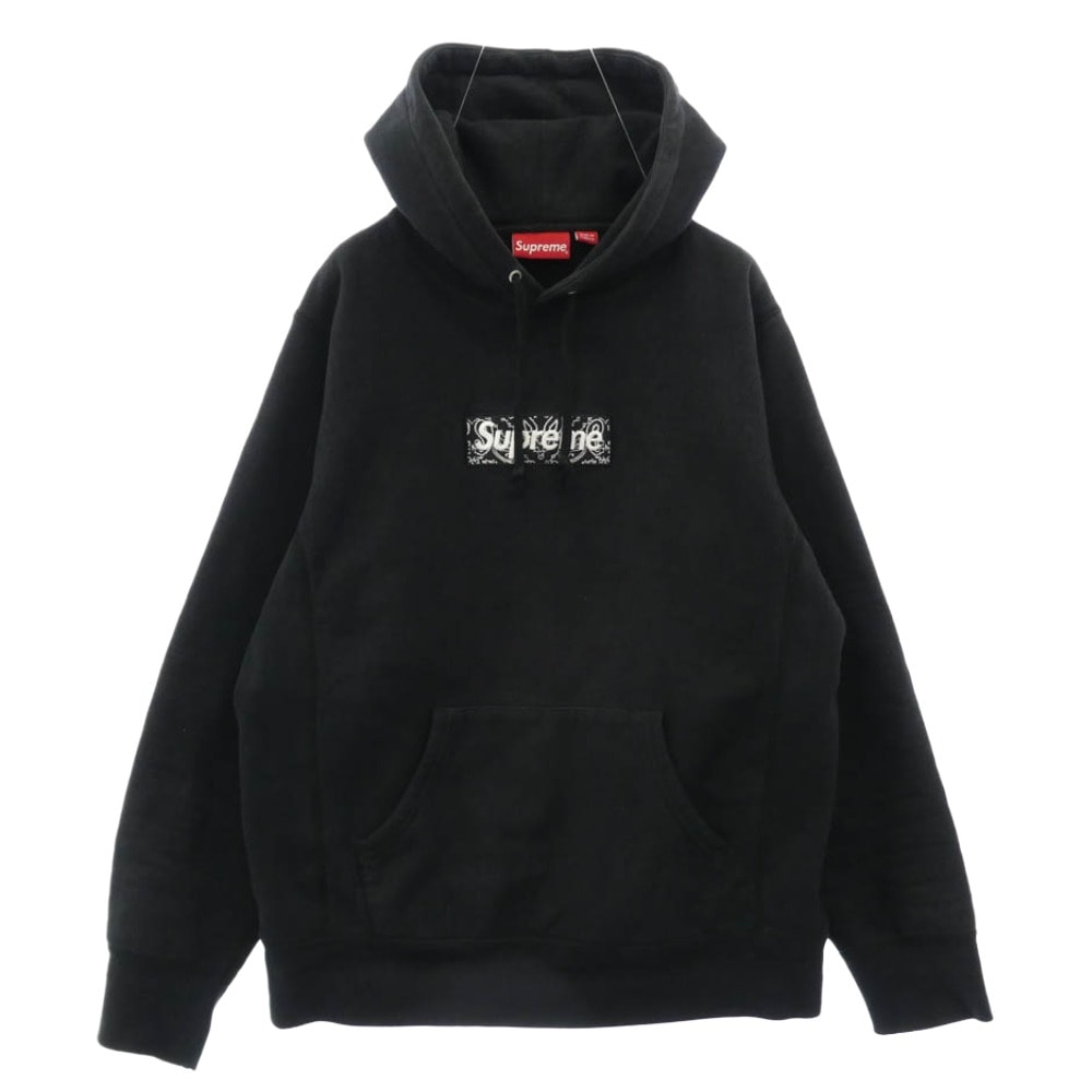 Supreme シュプリーム パーカー 19AW Bandana Box Logo Hooded Sweatshirt バンダナ ボックスロゴ プルオーバー スウェット パーカー フーディー ブラック系 M【中古】