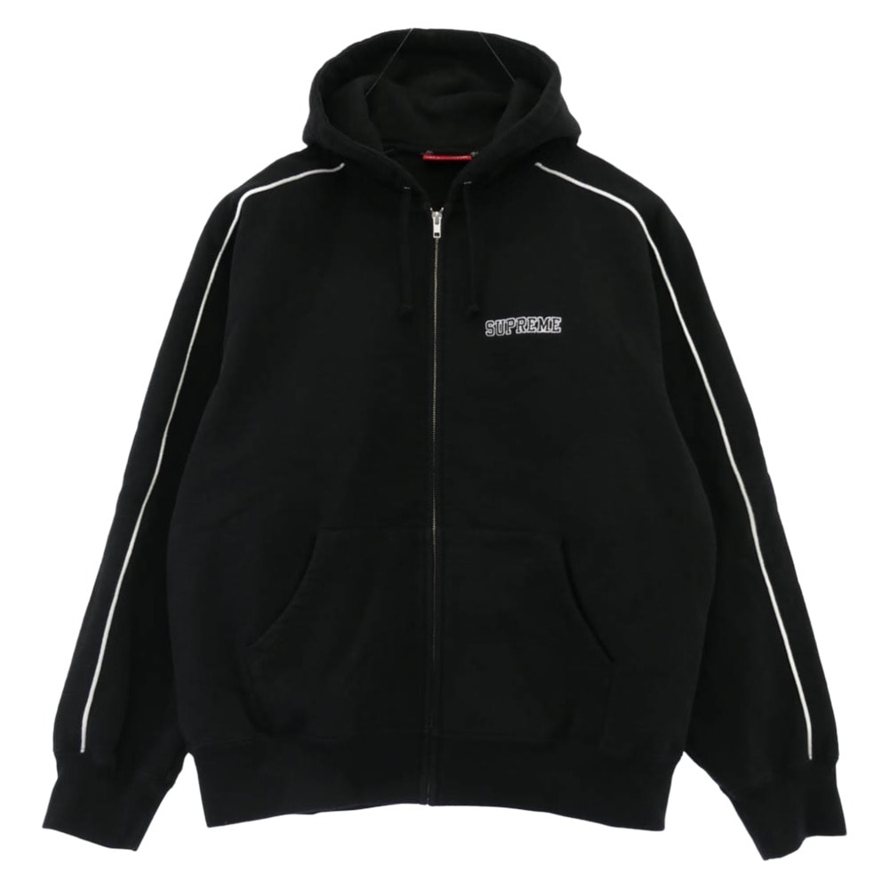 Supreme シュプリーム パーカー 24AW State Zip Up Hooded Sweatshirt ステート ジップ アップ フーディー スウェットシャツ パーカー ブラック系 M【中古】