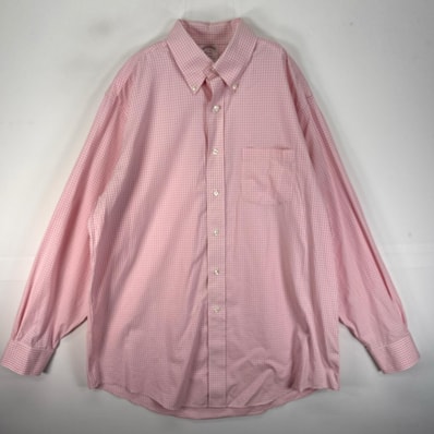 古着 ブルックスブラザーズ Brooks Brothers 長袖シャツ ボタンダウン L ピンク系 チェック メンズ