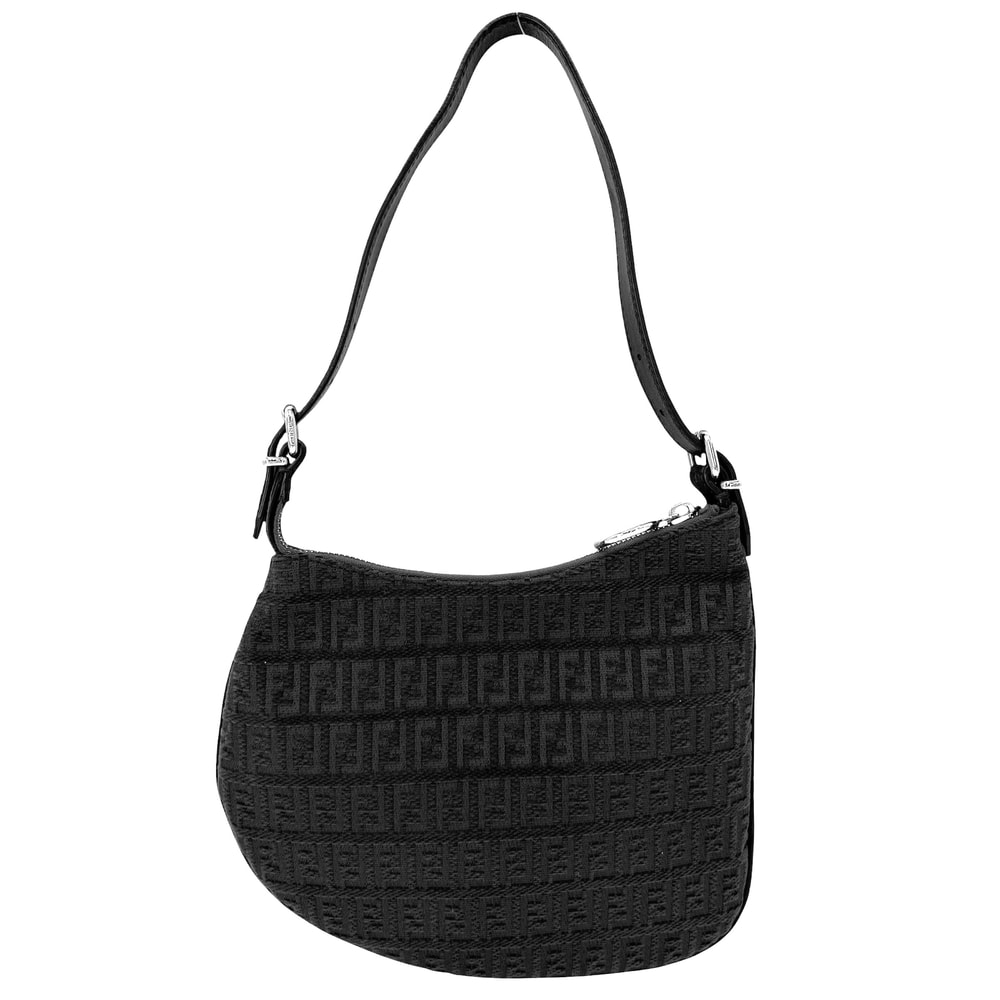 FENDI フェンディ ハンドバッグ ズッキーノ ミニバッグ 8BR248 ベロア    グレー ブラウン 茶 シルバー金具 レディース【中古品】