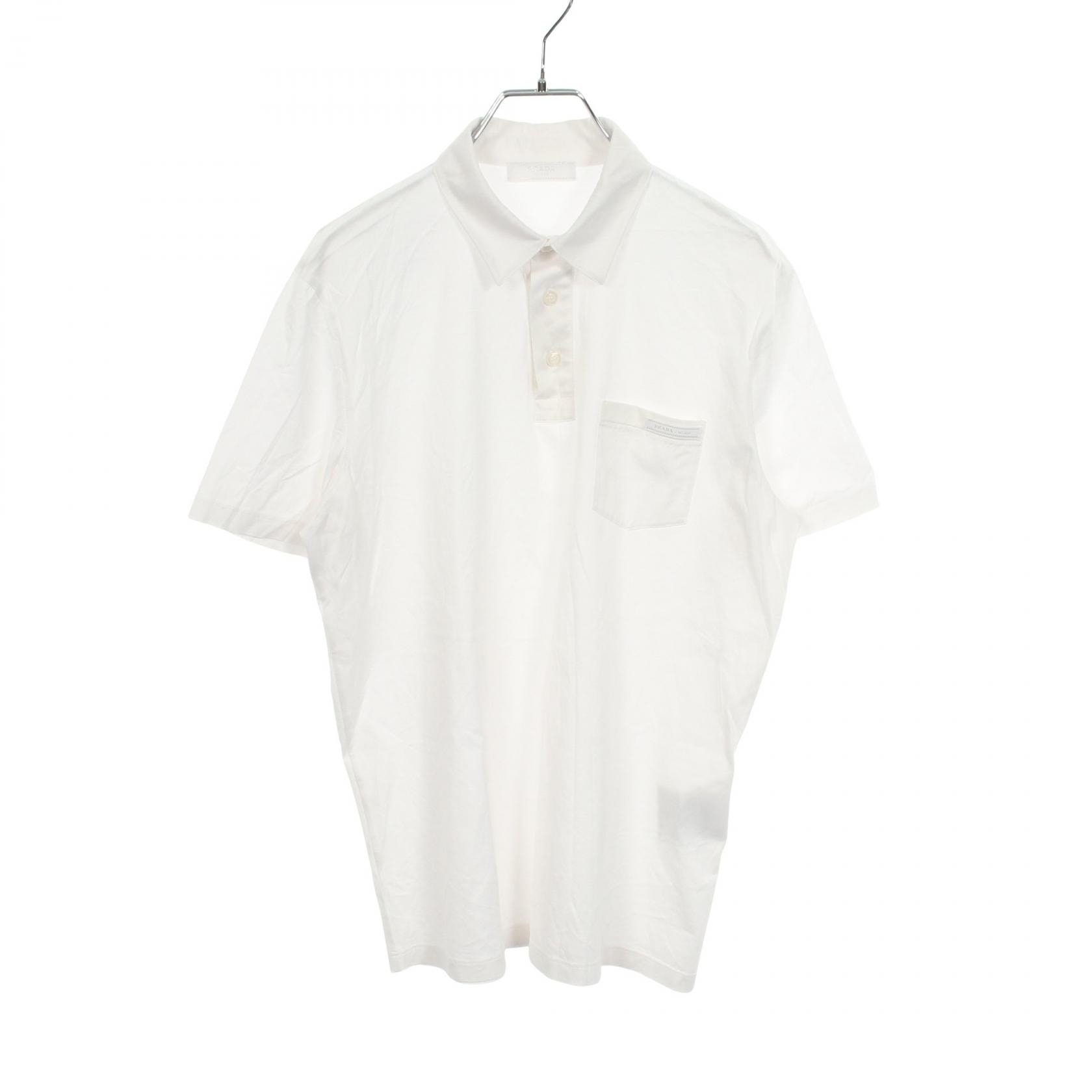 プラダ PRADA 半袖 ポロシャツ 衣料品 トップス コットン メンズ ホワイト系 UJN007 R131 1GAW 【中古】
