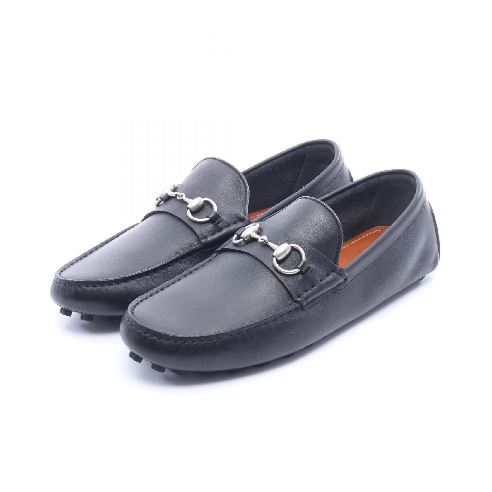 グッチ GUCCI ホースビット カジュアルシューズ 靴 レザー メンズ ブラック系 【中古】