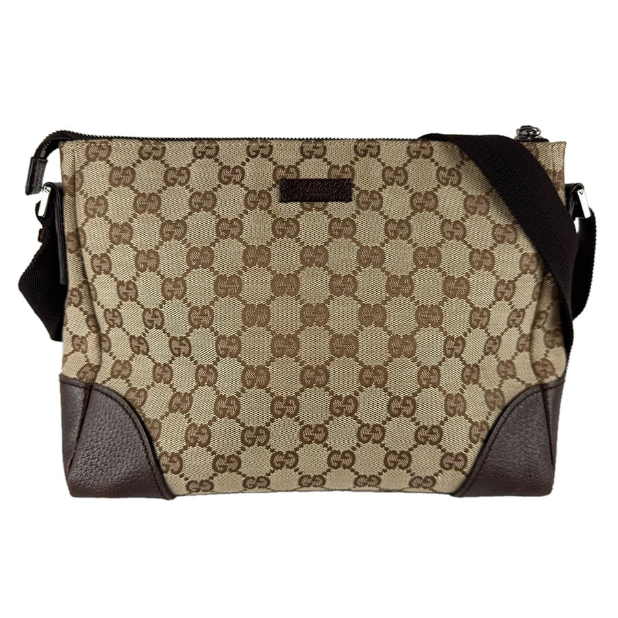 グッチ GUCCI ショルダーバッグ GGキャンバス/レザー ブラウン ユニセックス 114273【中古】 z9426
