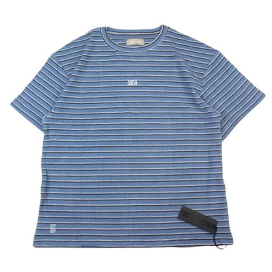 WIND AND SEA ウィンダンシー WDS-O-BYT-23-Q1-CS-02   パイル マルチボーダー 半袖 Tシャツ カットソー M【新古品】【未使用】【中古】