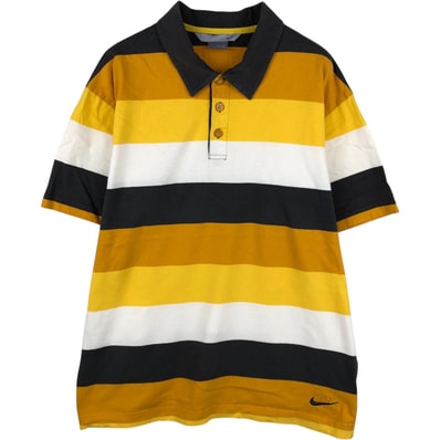 古着 00年代 ナイキ NIKE 半袖 ボーダー ポロシャツ メンズXL相当/eaa635169