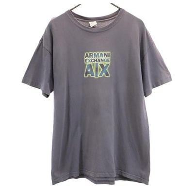 ARMANI EXCHANGE アルマーニエクスチェンジ 90s オールド USA製 半袖 Tシャツ M グレー系
