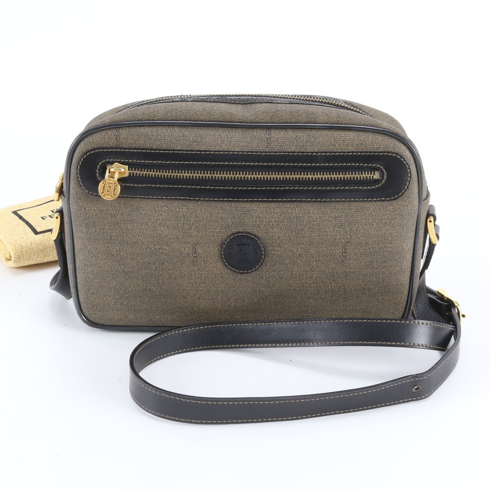 フェンディ ショルダーバッグ レザー×コーティングキャンバス