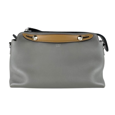 フェンディ FENDI ハンドバッグ ショルダーバッグ バイザウェイ ミディアム レザー グレー/ブラウン シルバー レディース 8BL124-5QJ【中古】 z9298
