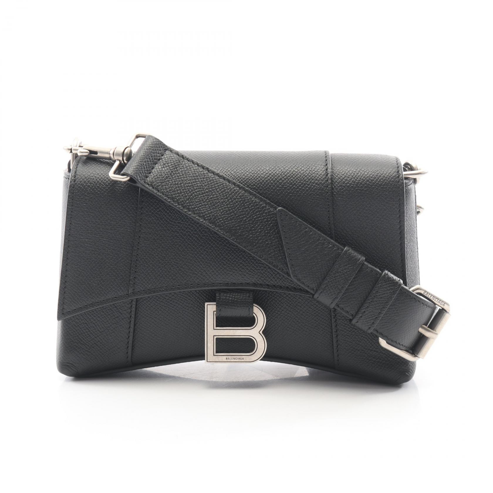 バレンシアガ BALENCIAGA DOWNTOWN ダウンタウン ショルダーバッグ バッグ レザー レディース ブラック系 736471 【中古】