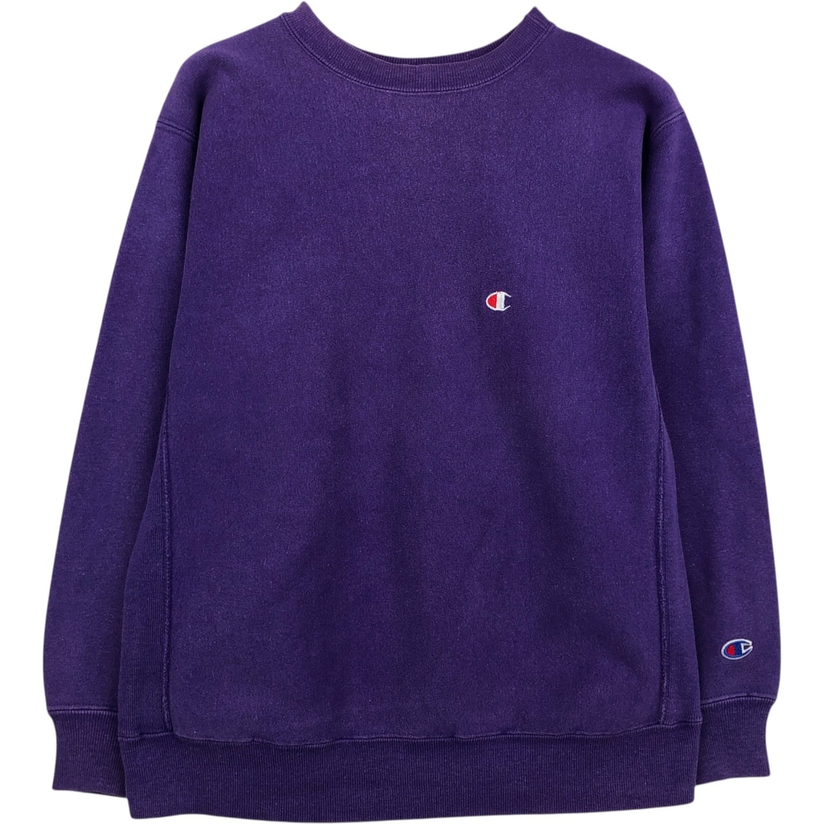 古着 90年代 チャンピオン Champion REVERSE WEAVE リバースウィーブ 刺繍タグ ワンポイントロゴスウェットシャツ トレーナー USA製 レディースL相当 ヴィンテージ/eaa621209