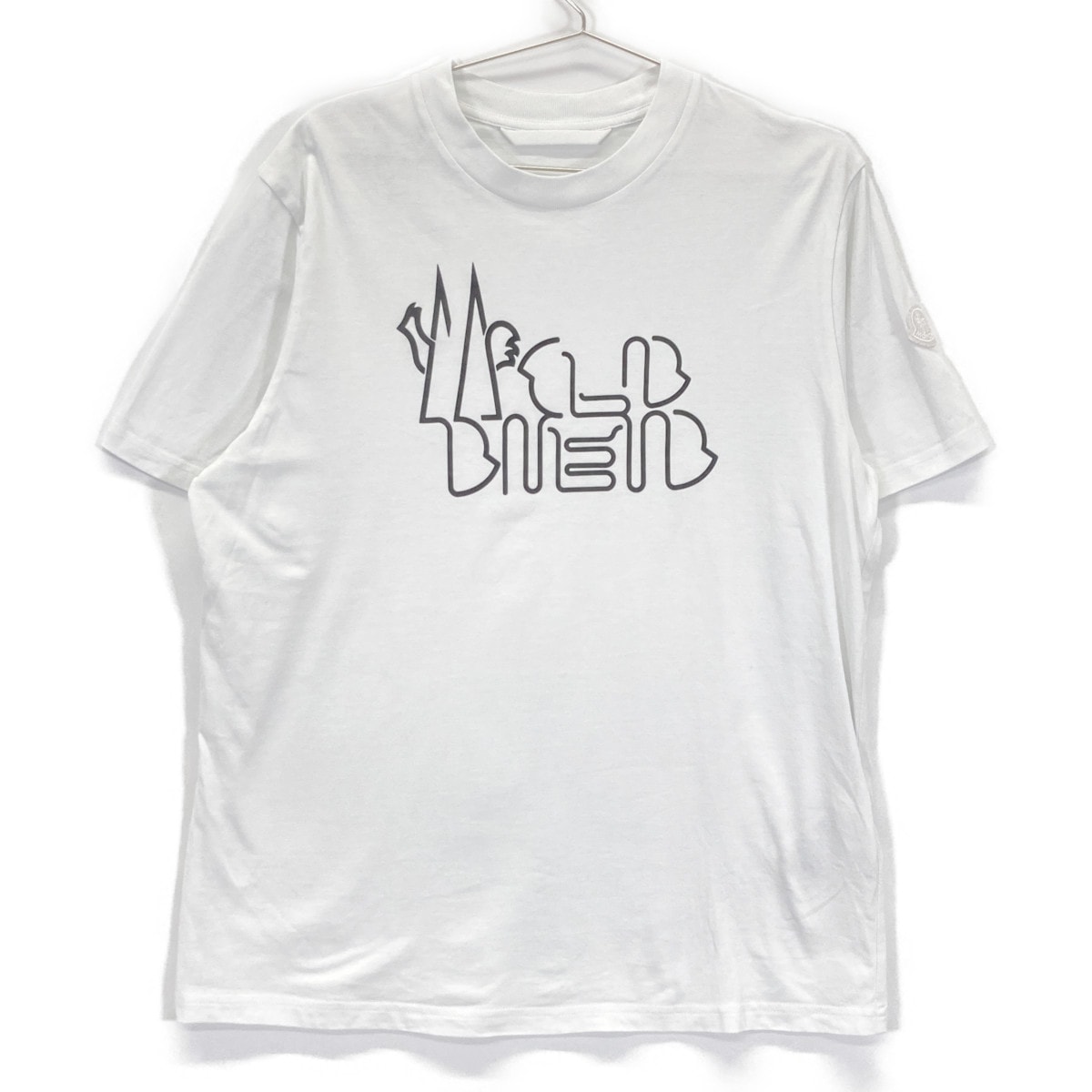 モンクレール K10918C00055 ホワイト 24年製 CURVED LOGO S/S Tシャツ M