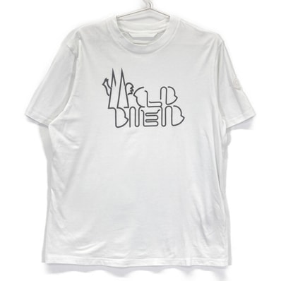 モンクレール K10918C00055 ホワイト 24年製 CURVED LOGO S/S Tシャツ M
