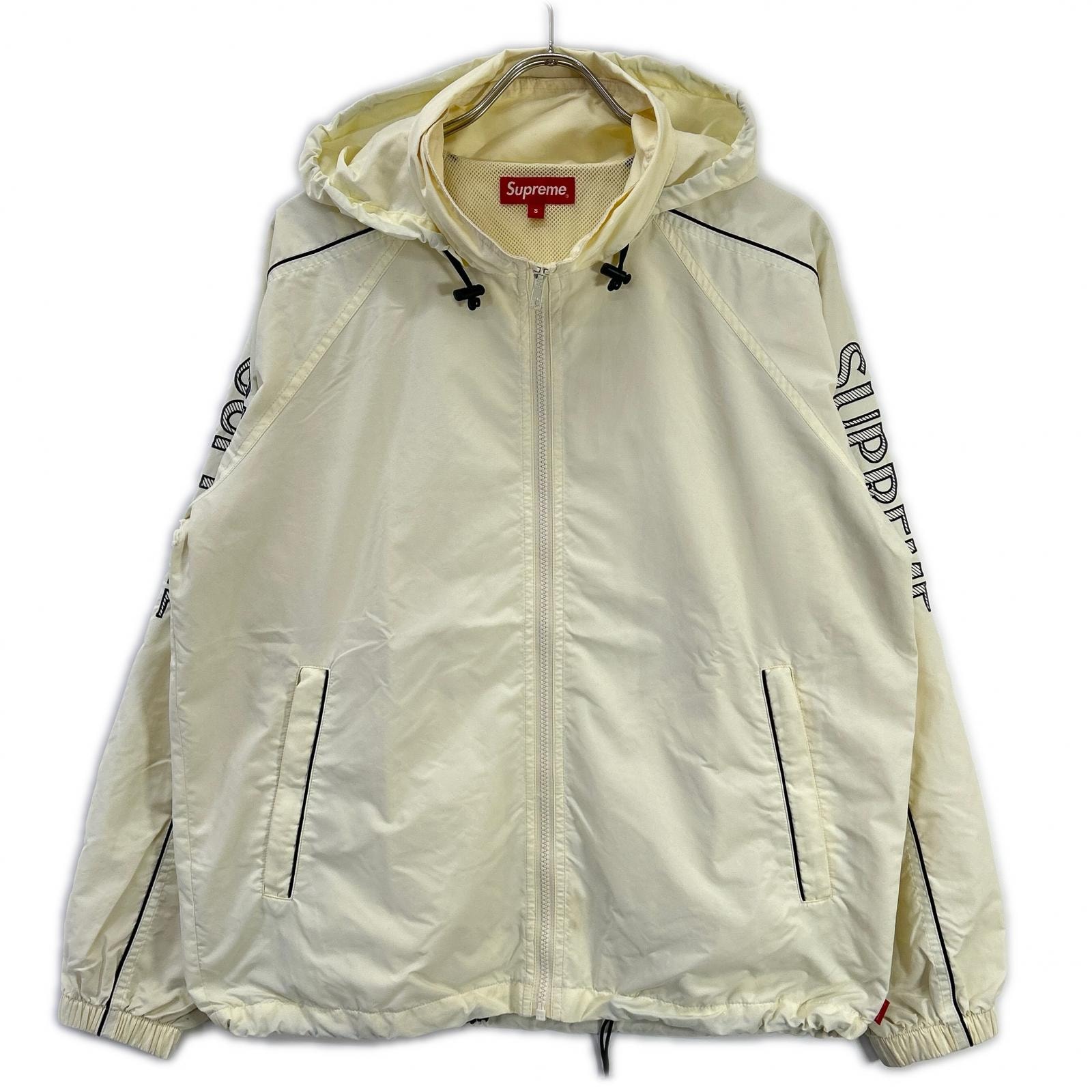 シュプリーム 17SS ホワイト STRIPED LOGO WINDBREKER S
