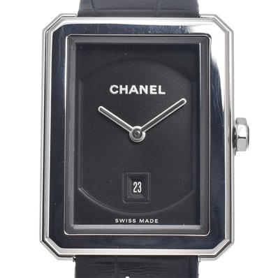 シャネル CHANEL H4884 ボーイフレンド デイト ブラック クォーツ レディース 美品 保証書付き 腕時計 E#147217