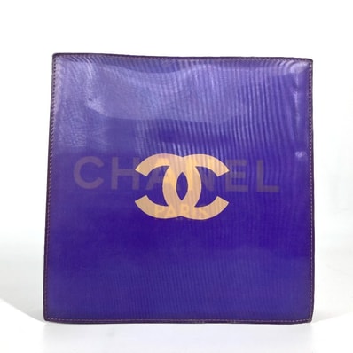 シャネル CHANEL CC ココマーク ホログラム Wチェーンバッグ カバン 肩掛け ショルダーバッグ PVC/レザー パープル