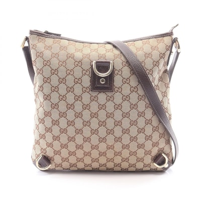 グッチ GUCCI アビー GGキャンバス ショルダーバッグ バッグ キャンバス レザー レディース ベージュ系 / ブラウン系 131326 【中古】