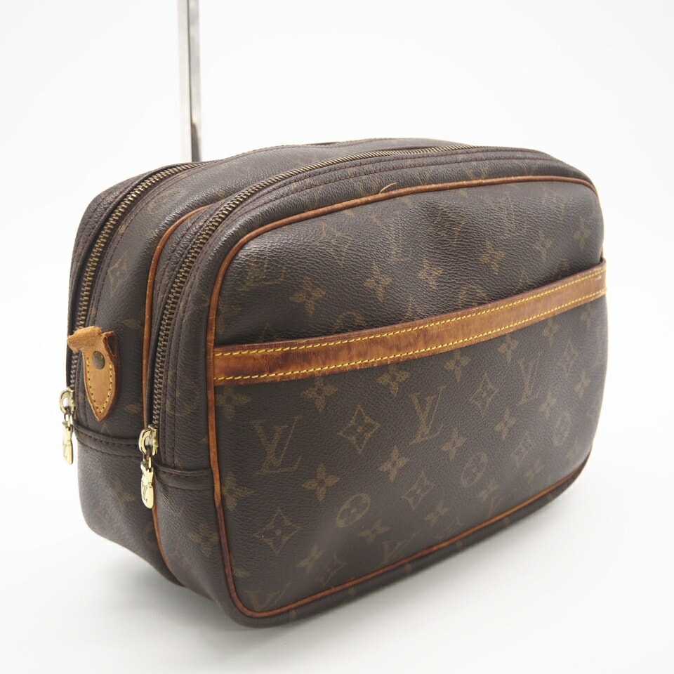 LOUIS VUITTON ルイ・ヴィトン モノグラム リポーターPM M45254 ショルダーバッグ ブラウン コーティングキャンバス メンズ