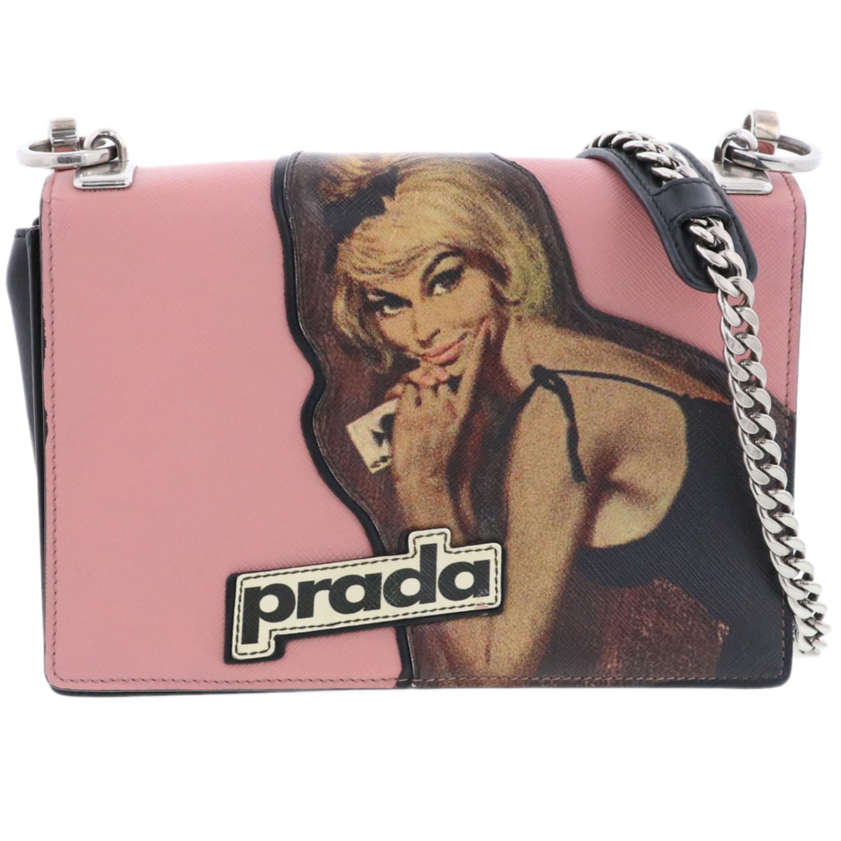PRADA プラダ サフィアーノ ショルダーバッグ ショルダーバッグ FREE レザー ピンク  レディース【中古】