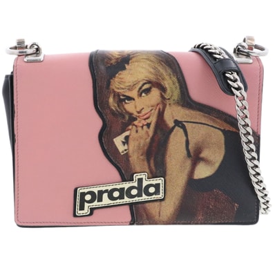 PRADA プラダ サフィアーノ ショルダーバッグ ショルダーバッグ FREE レザー ピンク レディース【中古】