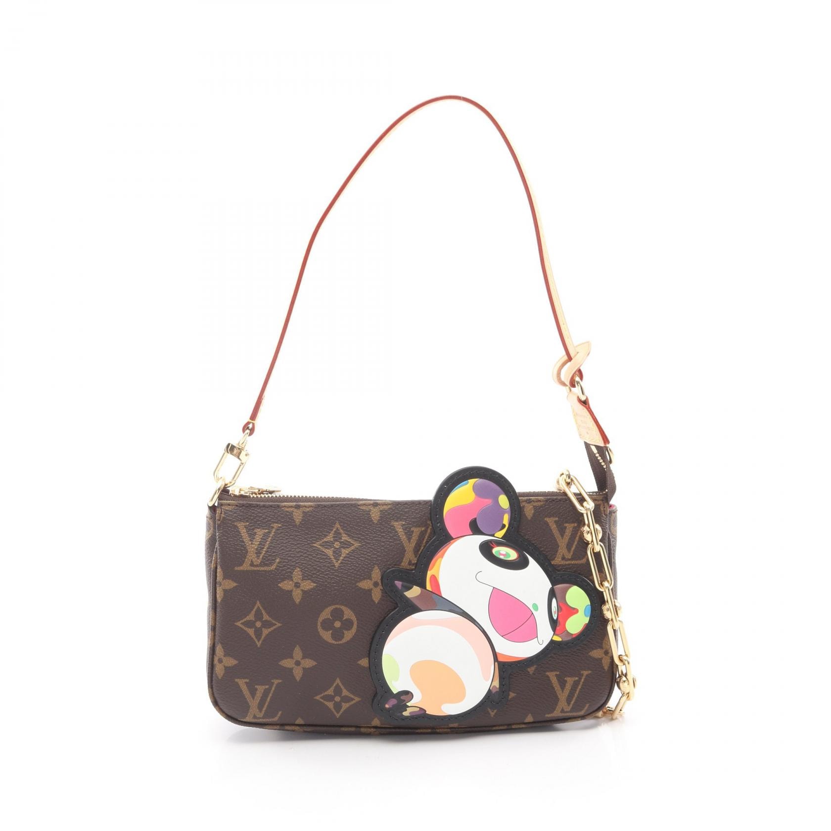 ルイ・ヴィトン LOUIS VUITTON × TM ポシェットアクセソワール モノグラムパンダ ハンドバッグ バッグ PVCコーティングキャンバス レザー レディース ブラウン系 / マルチカラー M13440 【中古】