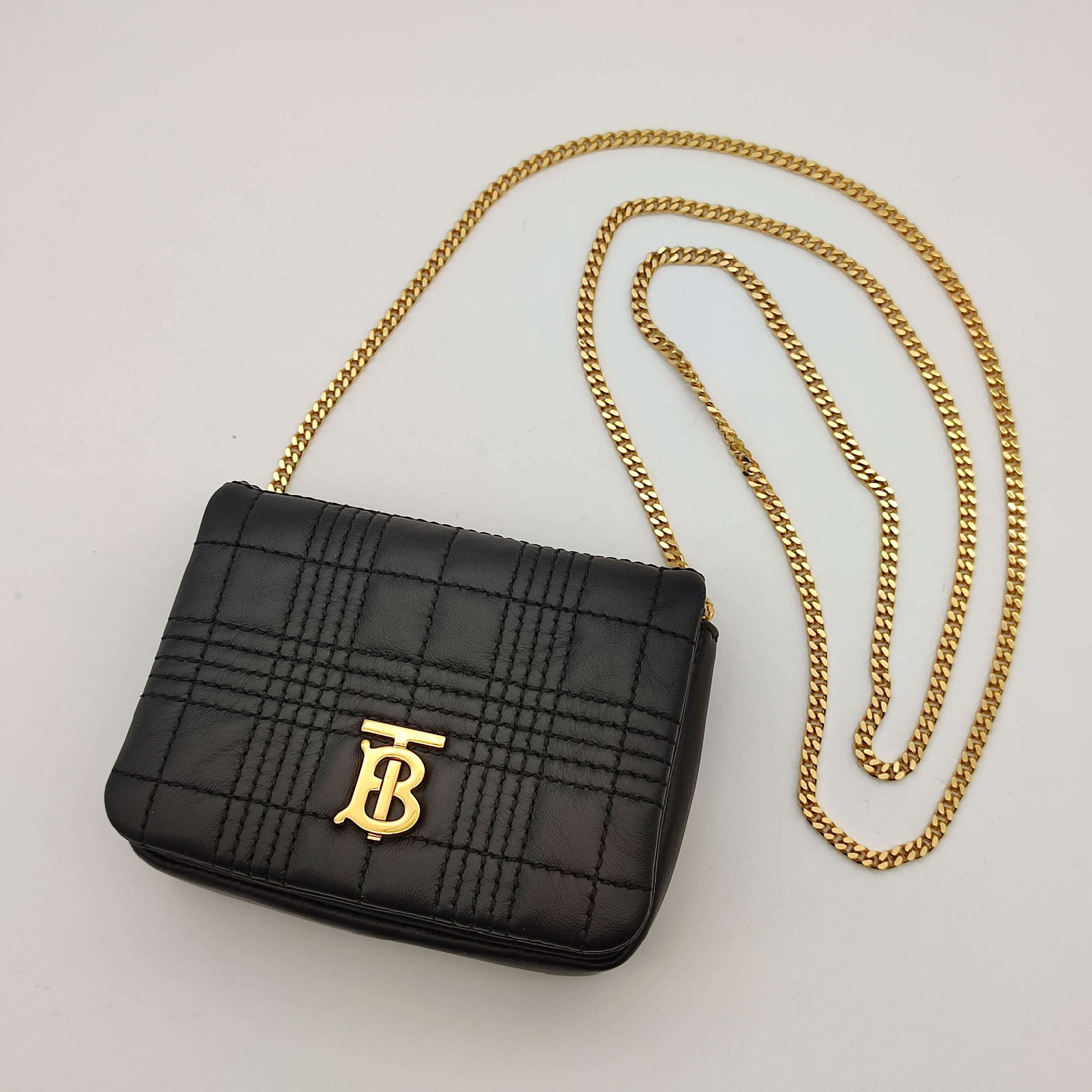 BURBERRY バーバリー マイクロキルティング ラムスキン ローラバッグ