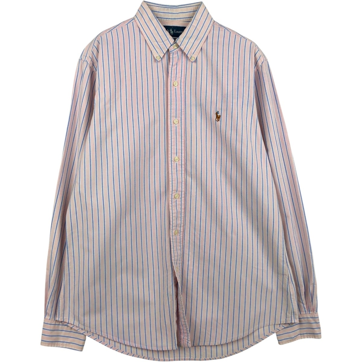 古着 ラルフローレン Ralph Lauren CUSTOM FIT 長袖 ボタンダウンストライプシャツ メンズM相当/eaa634824