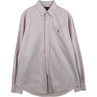 古着 ラルフローレン Ralph Lauren CUSTOM FIT 長袖 ボタンダウンストライプシャツ メンズM相当/eaa634824