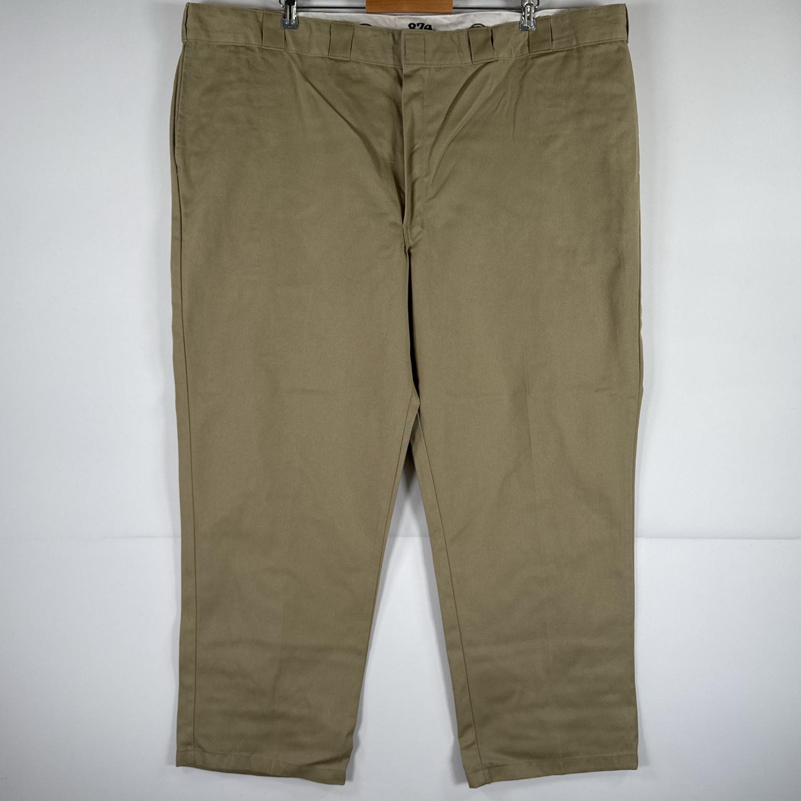 古着 ディッキーズ Dickies ワークパンツ ストレート 作業着 大きいサイズ 874 オリジナルフィット ワンポイント w50 L30 ベージュ メンズ
