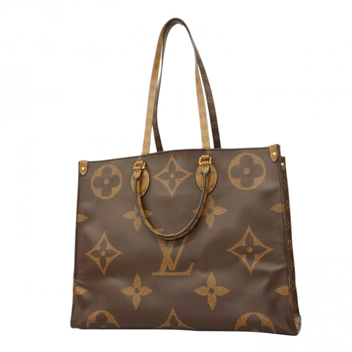 【6dc3108-k】ルイヴィトン トートバッグ モノグラム・ジャイアント リバース オンザゴ―GM M44576 ブラウン 2wayバッグ【中古】レディース