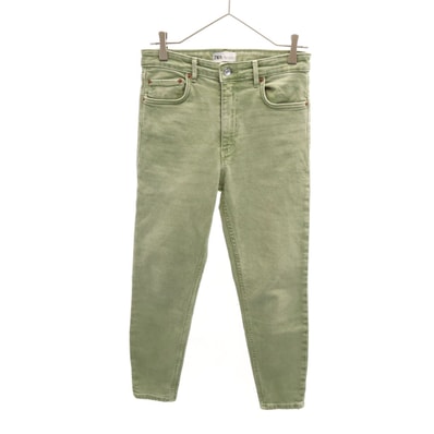 ZARA ザラ スキニーデニムパンツ 38 グリーン系 ジーンズ